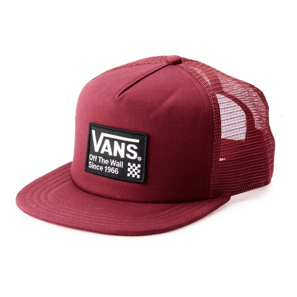 Vans Other - New! Vans Men’s Off The Wall 1966 Mesh Burgundy Trucker Hat